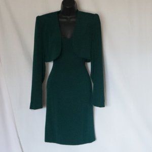 Hourglass Forrest Green Dress w/CroppedJacket